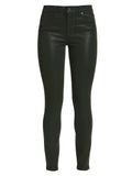 Hoxton Coated High Waist Ankle Skinny Jeans in Deep Emerald