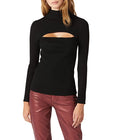 Riya Cutout Mock-Neck Top In Jet Black
