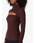 Cutout Mock-Neck Top In Port