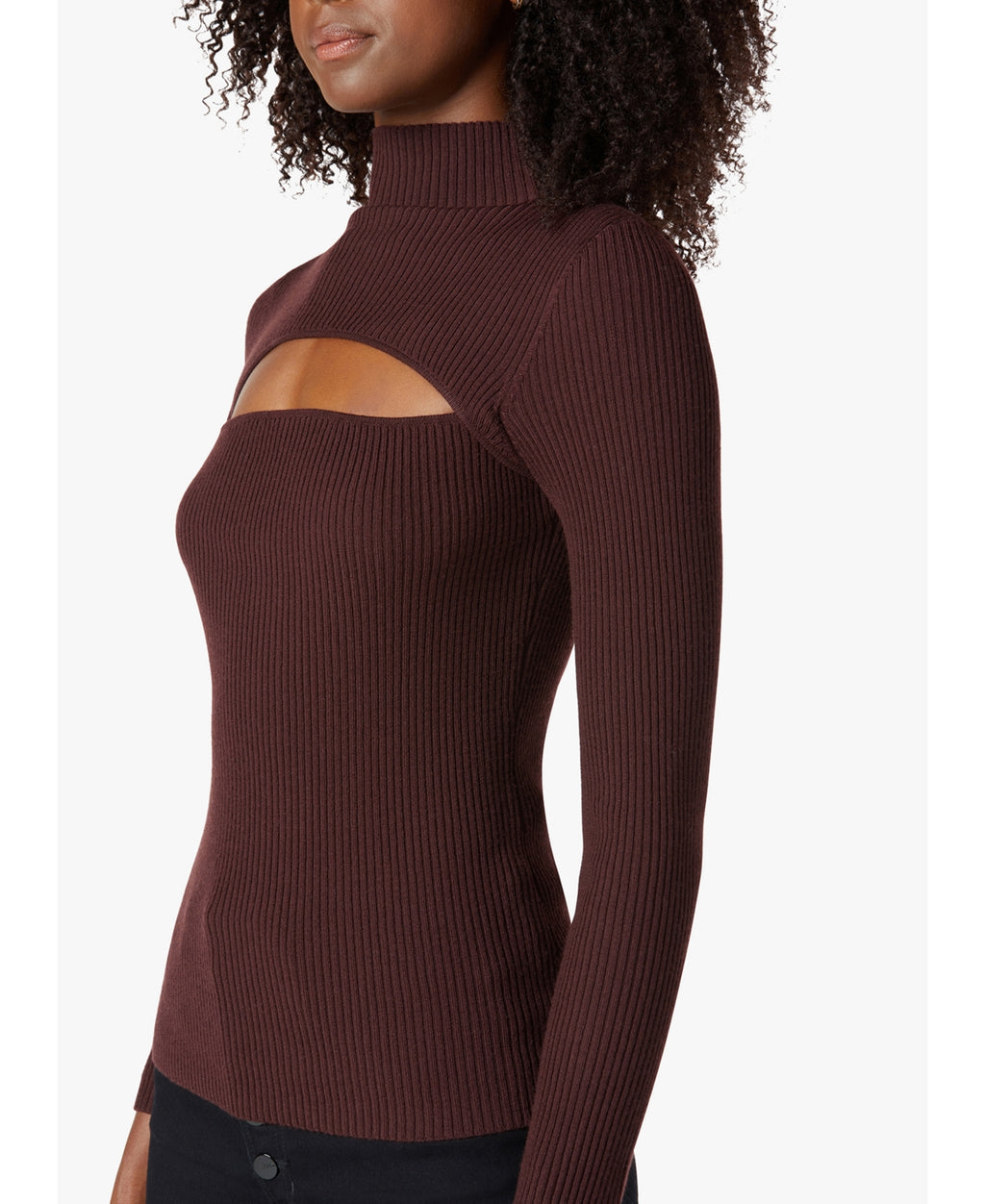 Cutout Mock-Neck Top In Port