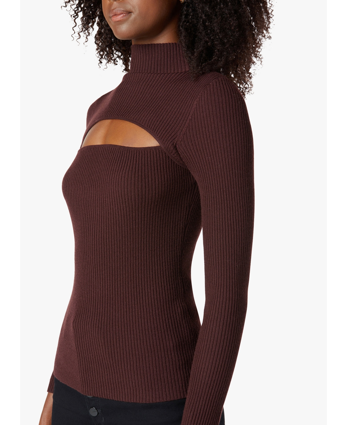 Cutout Mock-Neck Top In Port