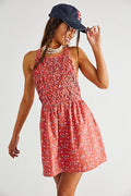 Petunia Cotton Mini Dress In Poppy Combo