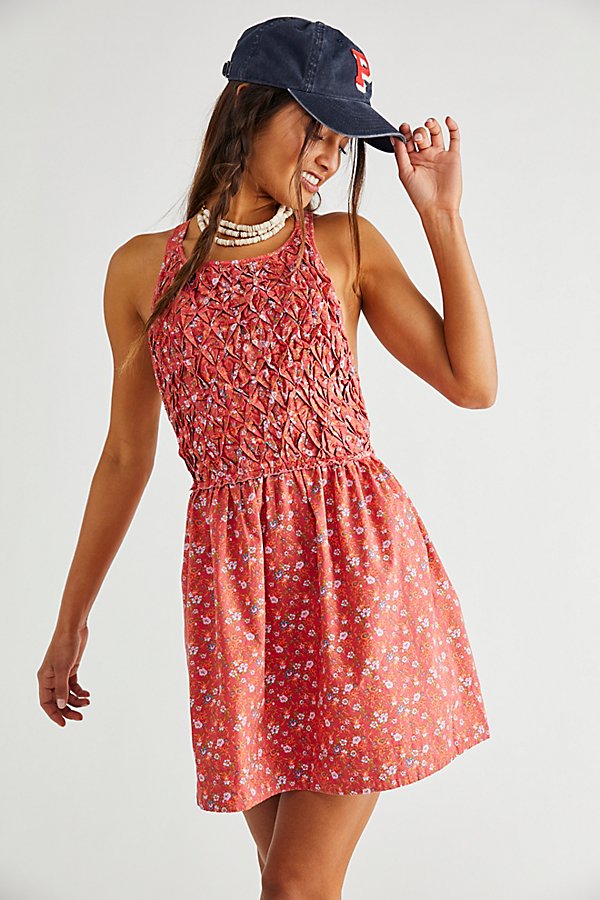 Petunia Cotton Mini Dress In Poppy Combo