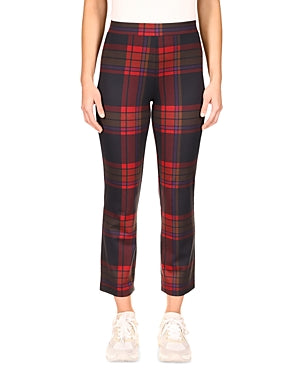 Carnaby Cotton Plaid Kick Crop Pants In Carson Plaid