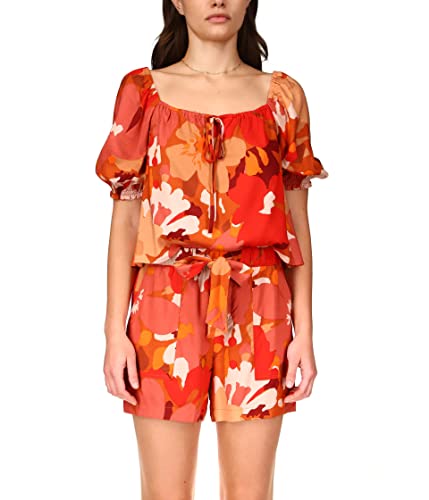 Remember Me Printed Puff Sleeve Top In Sun Drenched