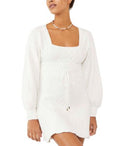Emmaline Mini Sweater Dress In White