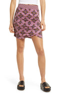 She's Something Else Printed Mini Skirt In Smokey Lilac - M (New no Tag)