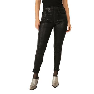 Raw High Rise Coated Skinny Jeans In Coated Black