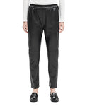 Vegan Faux Leather Casual Jogger In Black