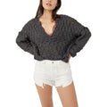 Josephine Pullover Knit Sweater In Charcoal