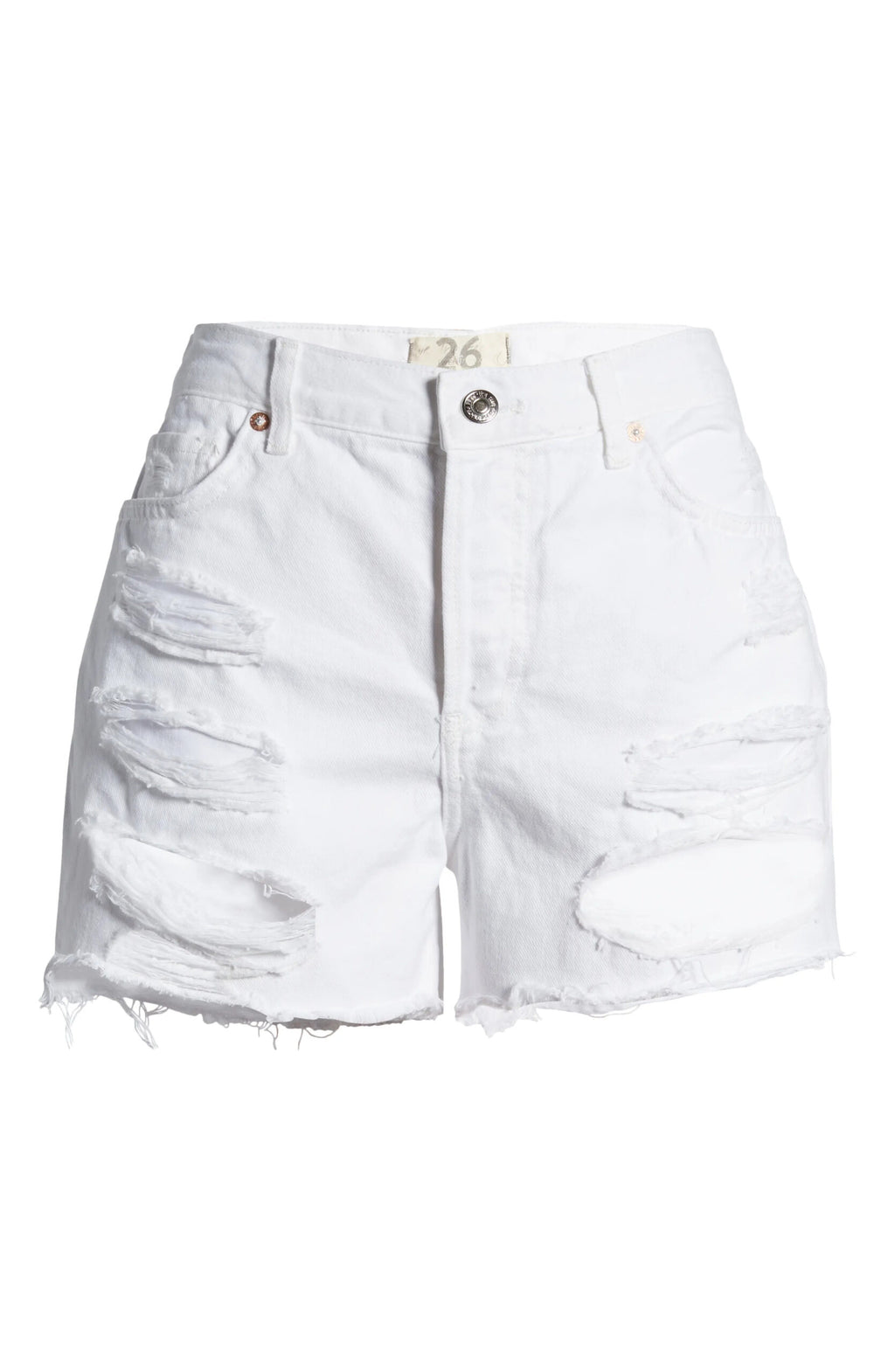 Maggie Mid-Rise Denim Shorts In Optic White