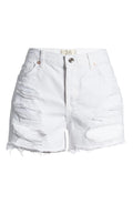 Maggie Mid-Rise Denim Shorts In Optic White