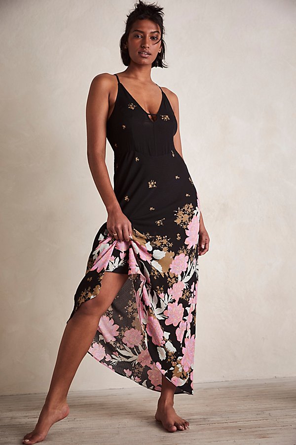 Get To You Printed Maxi Dress In Black Combo - S (New no Tag)