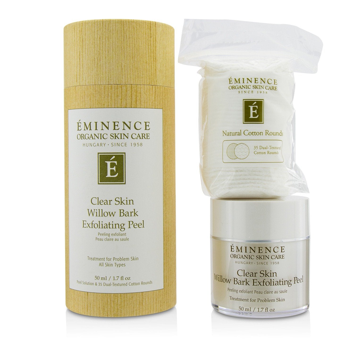 Skin Willow Bark Exfoliating Peel (with 35 Dual Textured Cotton Rounds)