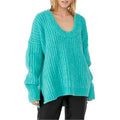Blue Bell V-Neck Sweater In Electric Teal
