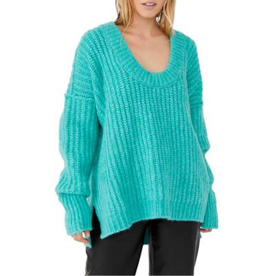 Blue Bell V-Neck Sweater In Electric Teal