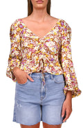 Drawn To You Floral Top In Sunny Field