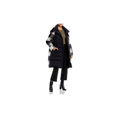 Plaid Combo Puffer Coat