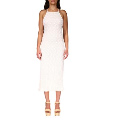 Crochet Through The Night Midi Dress In Bone