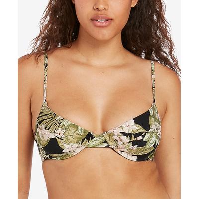 Midnight Tropic Underwire Bikini Top In Black Multi