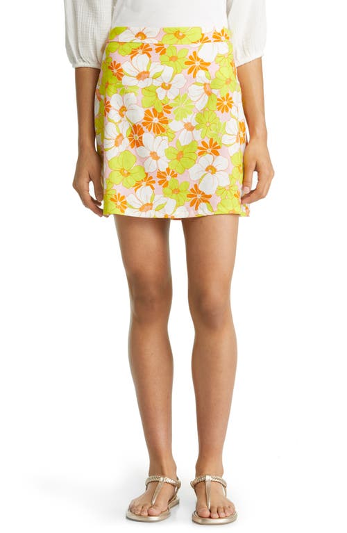 Everywhere Linen Blend Mini Skirt In Sunny Days