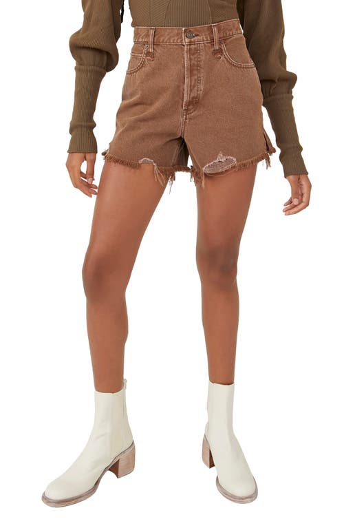 Makai Cutoff Denim Shorts In Washed Chocolate
