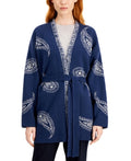 Sonale Knitted Coat-jacket In Blue Jeans