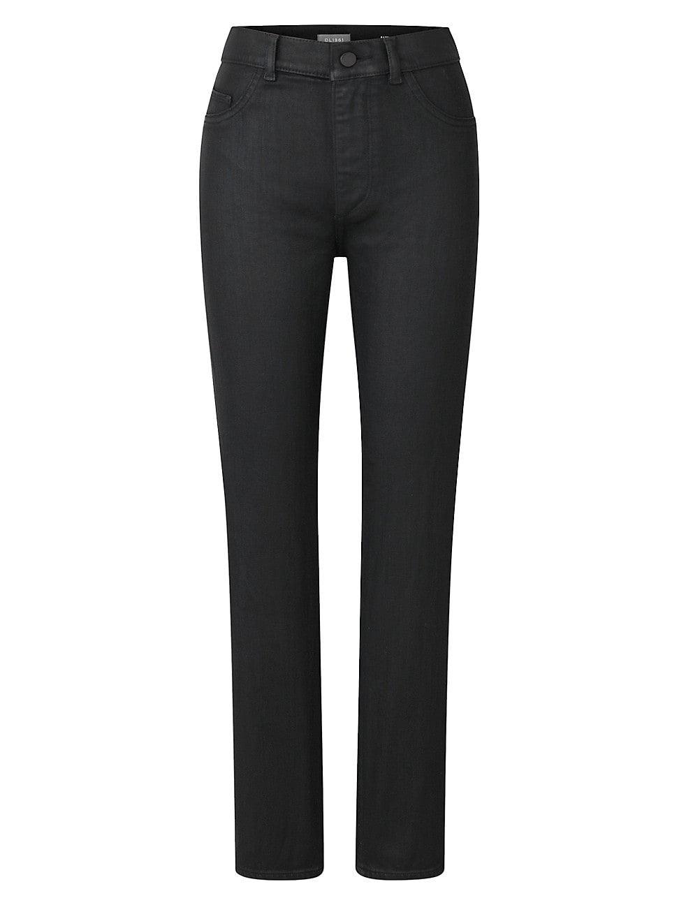 Patti Straight High-Rise Vintage Jeans In Black Coated