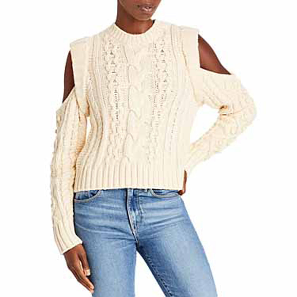 Elsie Cut Out Sweater In Ivory