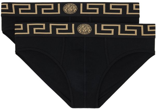 Two-pack Black & Gold Greca Border Briefs