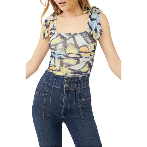 Avenue Print Tank Top In Mint Combo