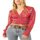 I Got You Print Crop Top In Ruby Combo