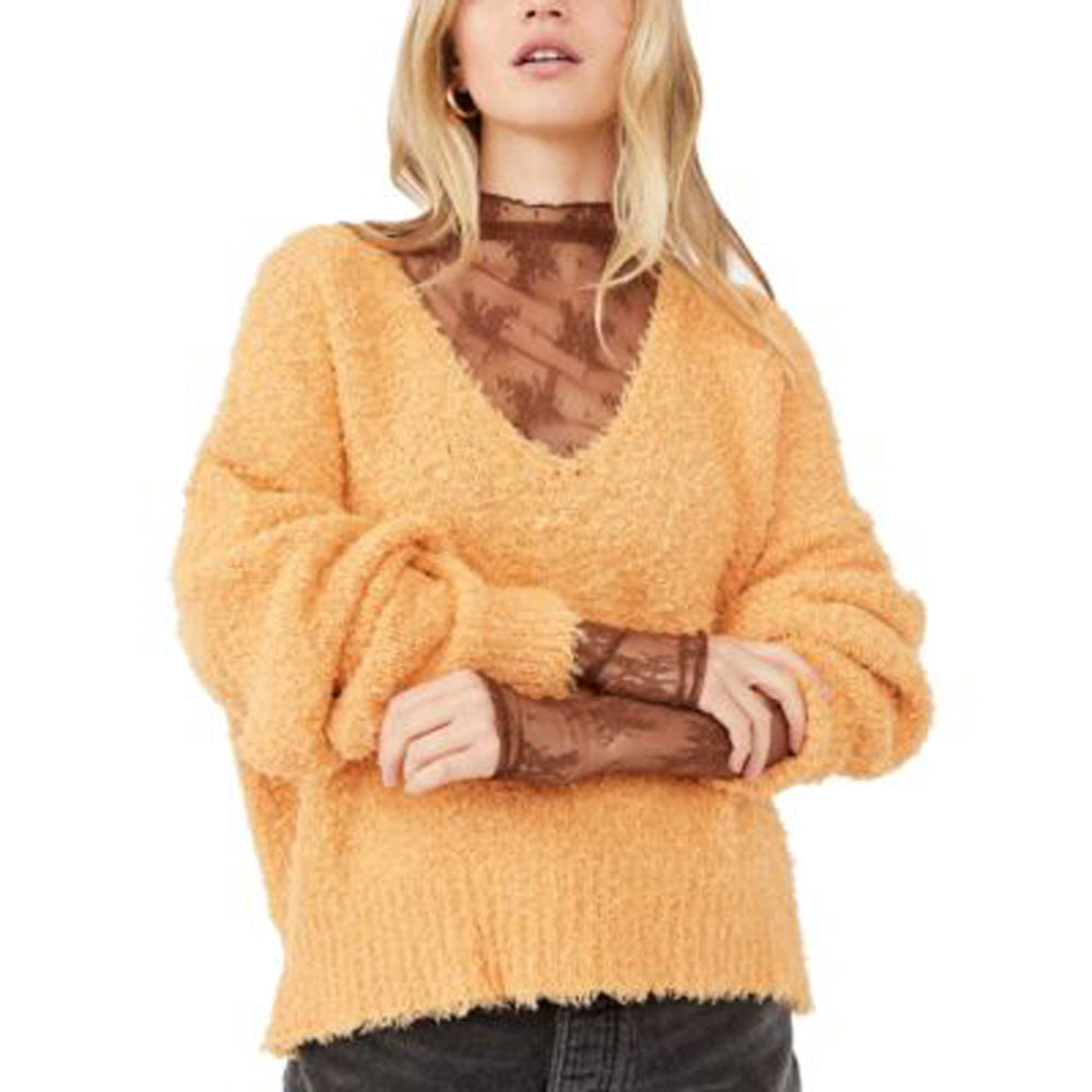 Theo V-Neck Sweater In Goldy