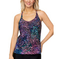 Multi Colored Racerback Underwire Tankini Top