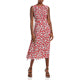 Abstract Floral Tassel Midi Dress In Floral Red