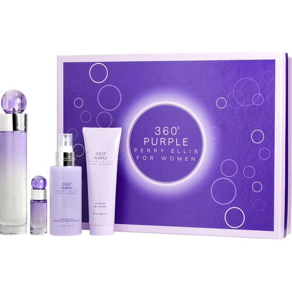 360 Purple Eau de Parfum, Body Mist & Shower Gel Gift Set