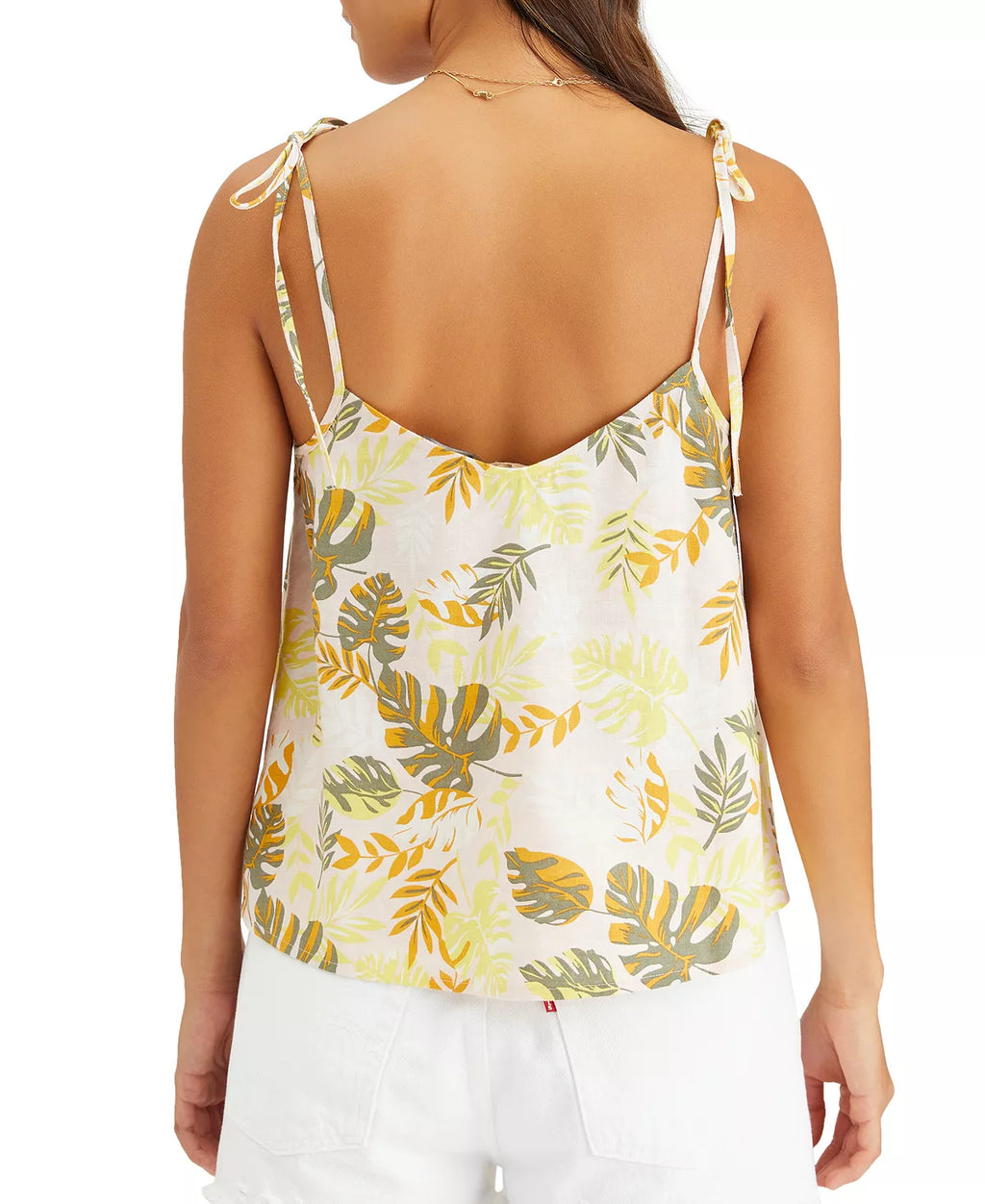 Printed Tie Shoulder Swing Top