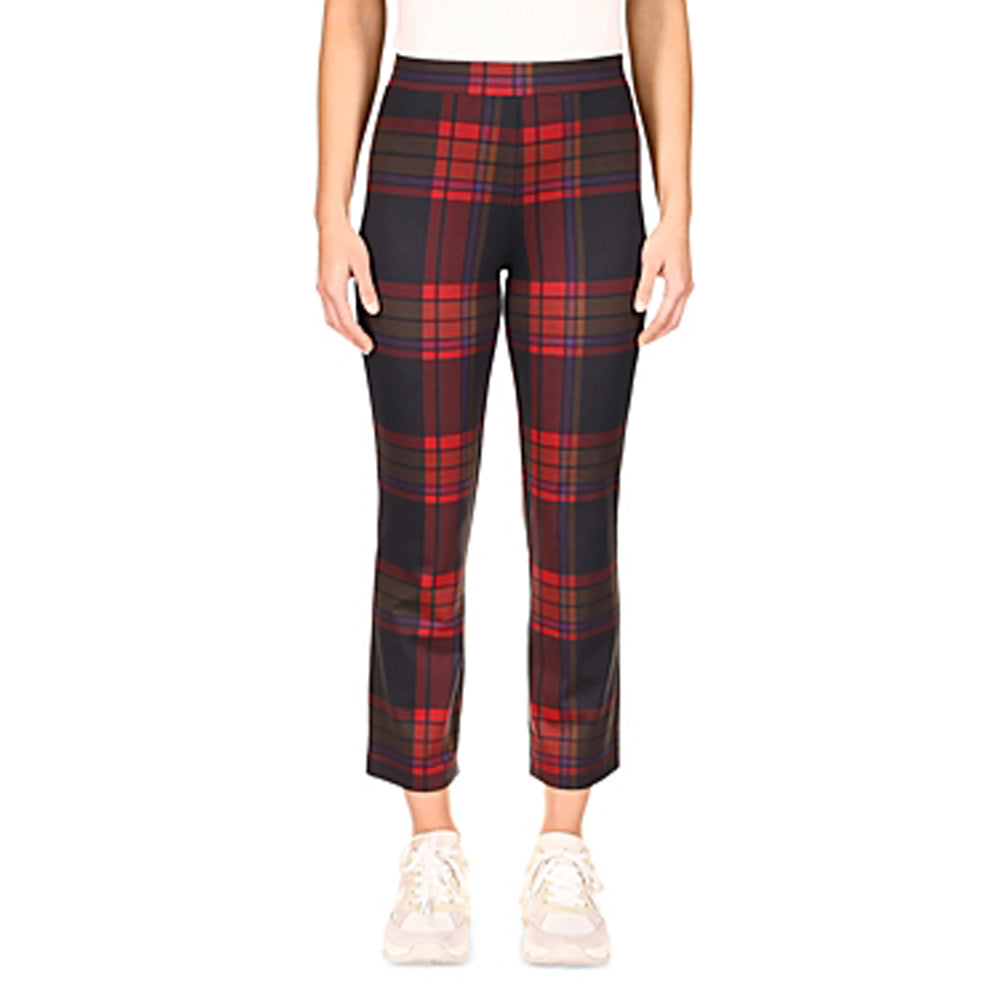 Carnaby Cotton Plaid Kick Crop Pants In Carson Plaid