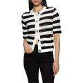 Chalk & Black Stripe Open-knit Sweater