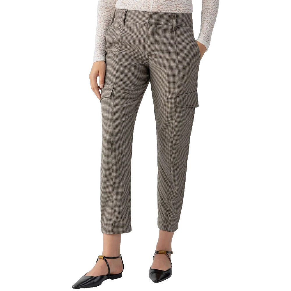 Compact Houndstooth Polished Cargo Pants