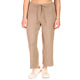 Cotton Ribbed Drawstring Pants In Heather Truffle