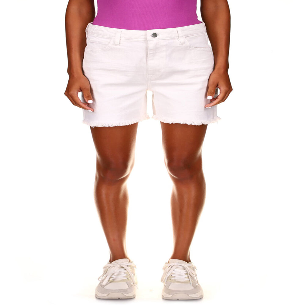 Denim Cutoff Shorts In White
