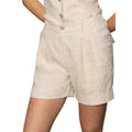 Flax Caravan Linen Mid Rise Cuffed Shorts