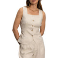 Flax Outsmart Linen Square-Neck Vest