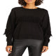 Social Hour Fringe Sweater In Black