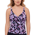 Dancing Paisley Crossover Tankini Swim Top