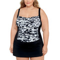 Plus Size Tummy Control Twist Bra Skater Swimsuit