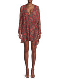 Women's Teegan Floral Wrap Dress - Peach Combo